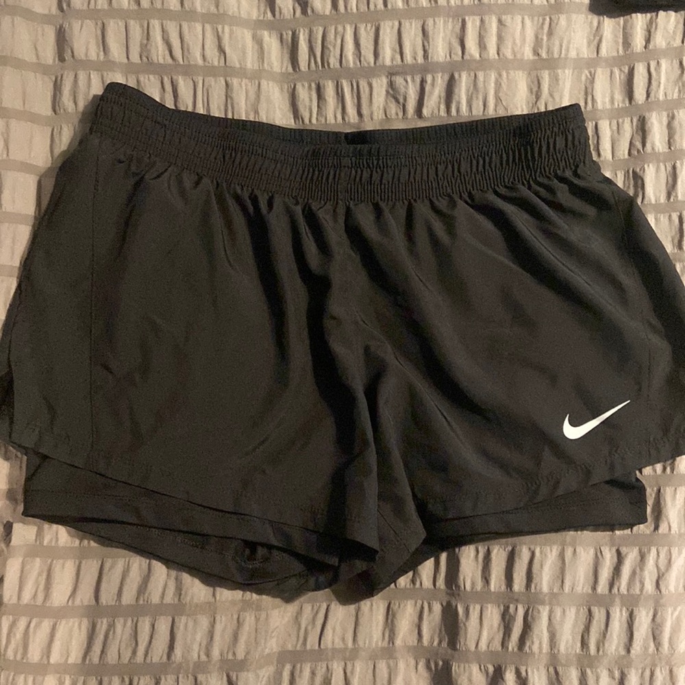Nike running shorts with spandex liner.